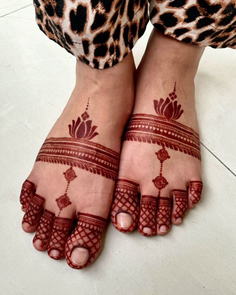 Red Henna Ink On Feets