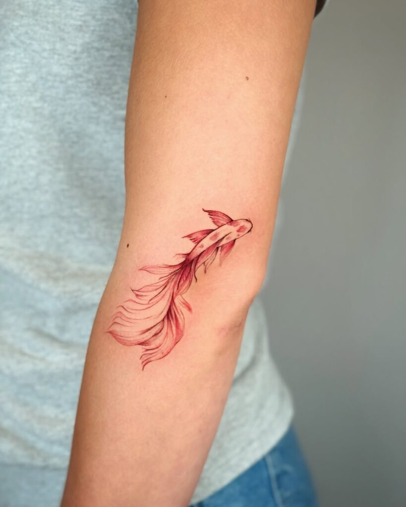 Red Koi Fish Tattoo