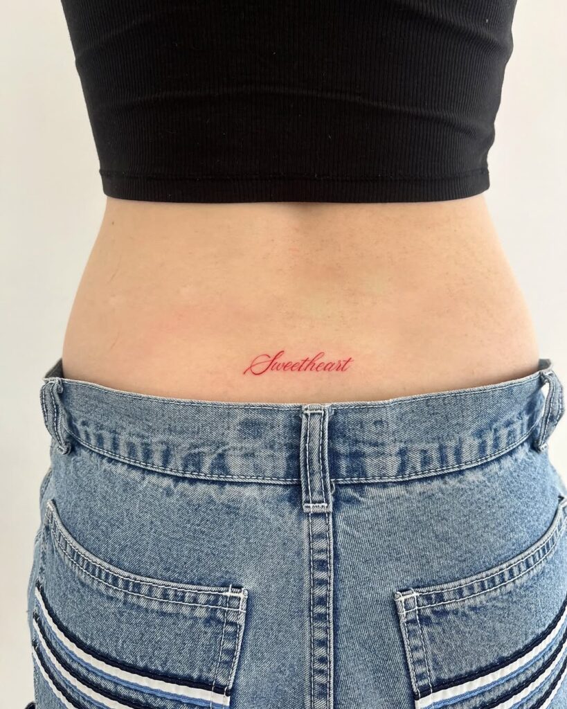 Red Script Tattoo