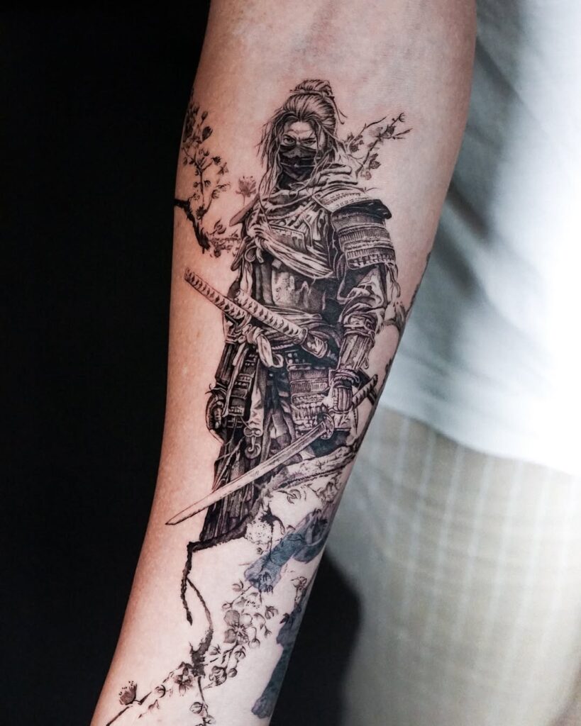 Tatuaje de un guerrero samurai