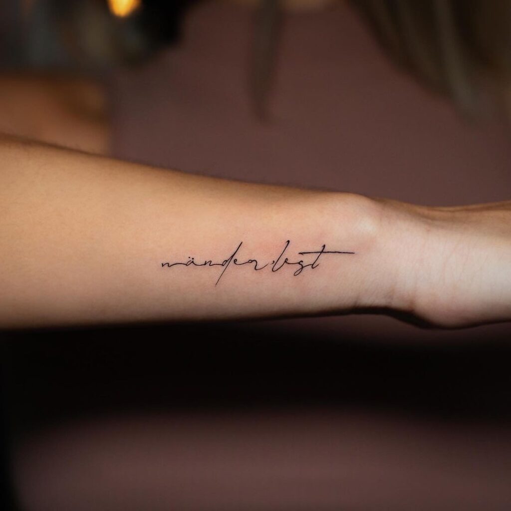 Script Fine Line Tattoo