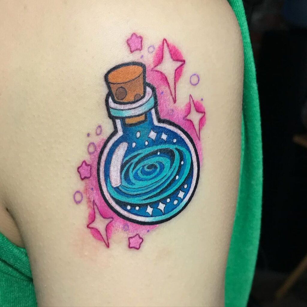 Simple And Fun Aqua Tofana Tattoo