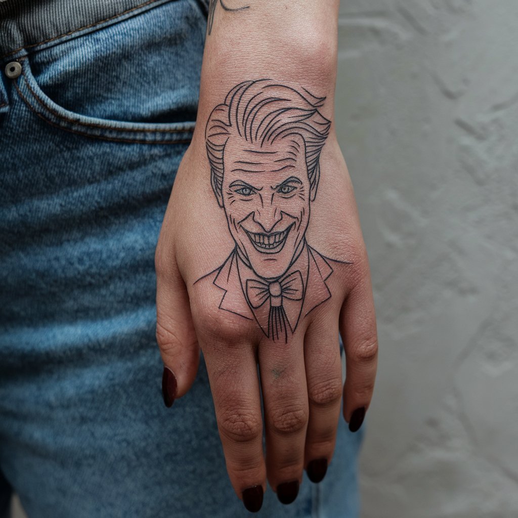 Simple Joker Hand Tattoo