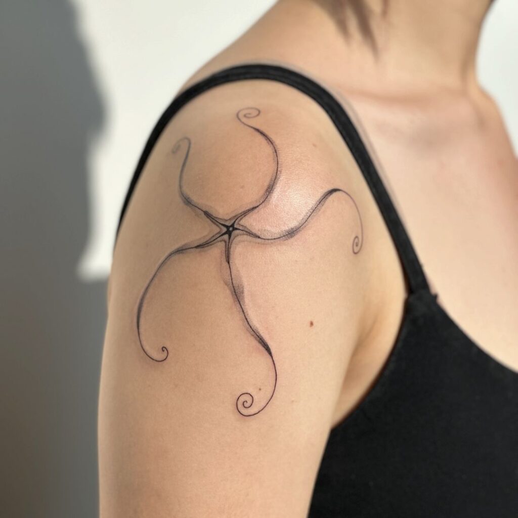 Simple Star Fish Tattoo