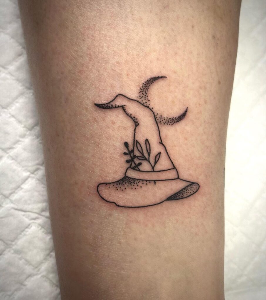 Simple Witch Hat Tattoo