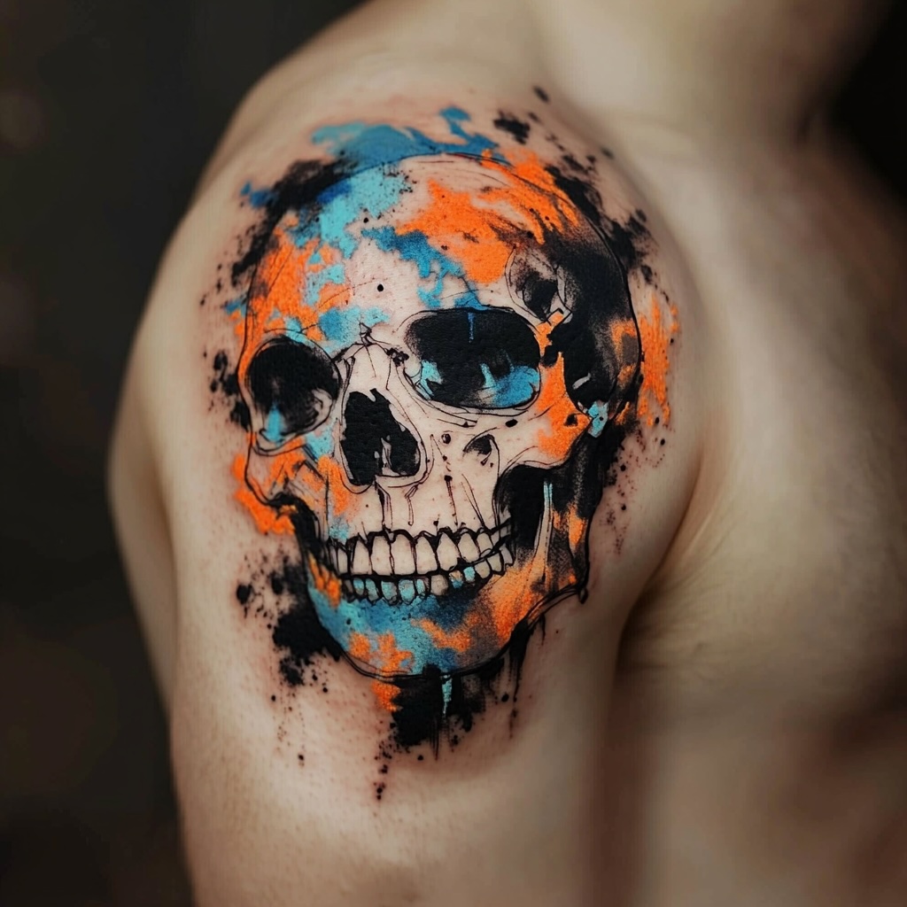 Skull Shoulder Tattoo