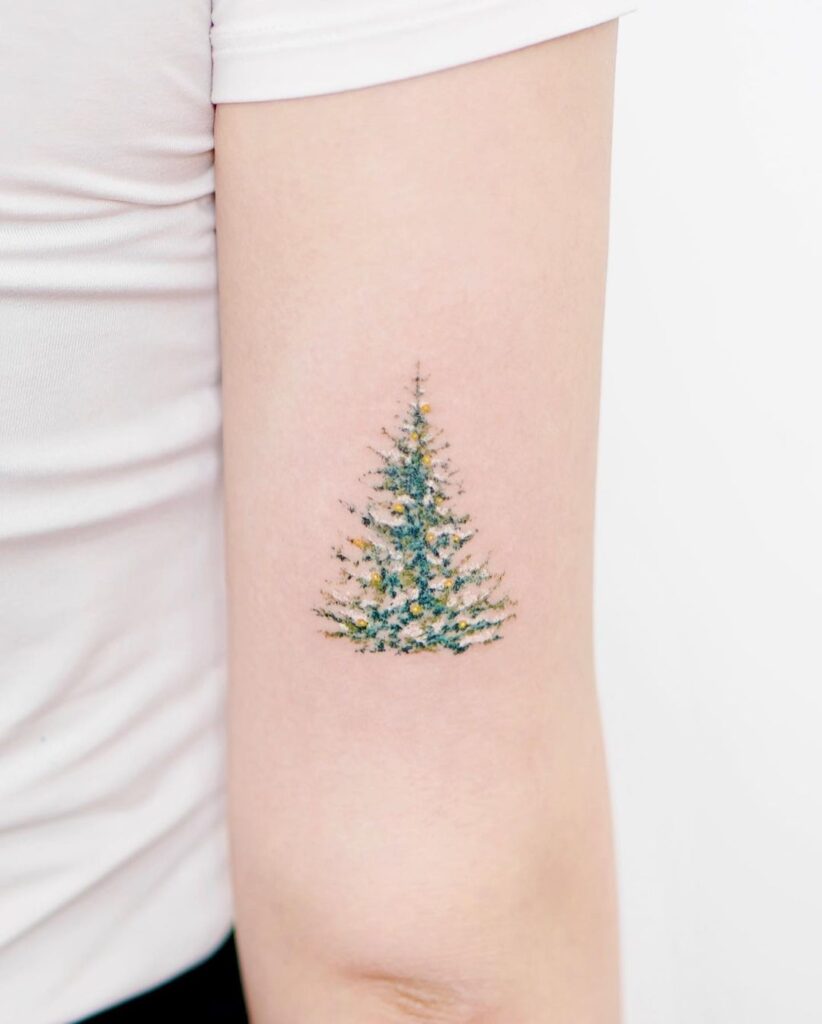 Small Christmas Tree Tattoo