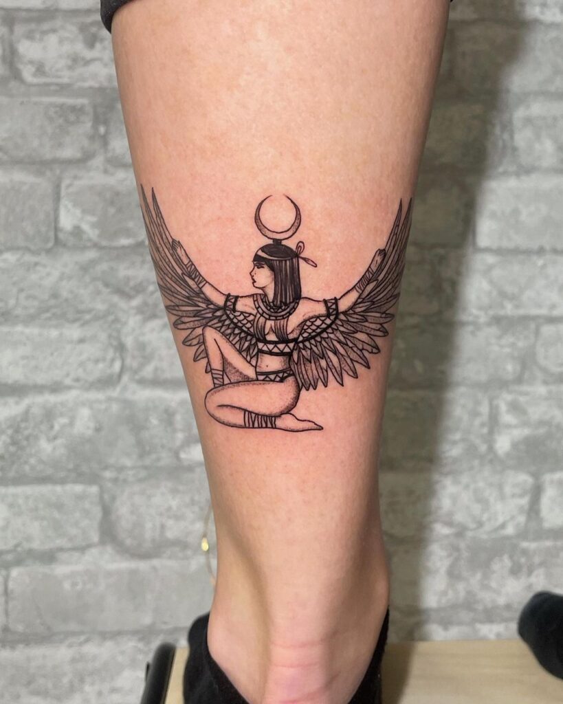 Small Cleopatra Leg Tattoo