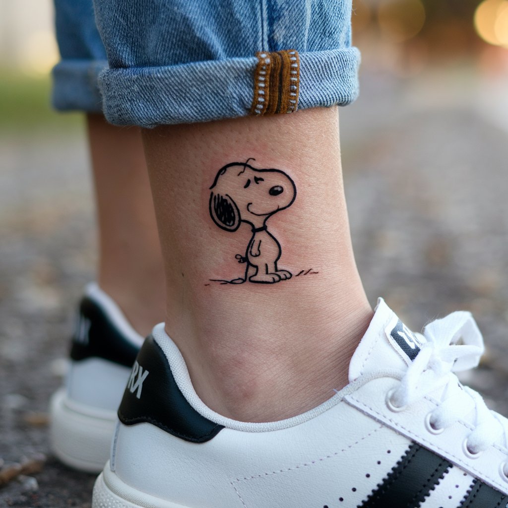 Piccolo tatuaggio di Snoopy