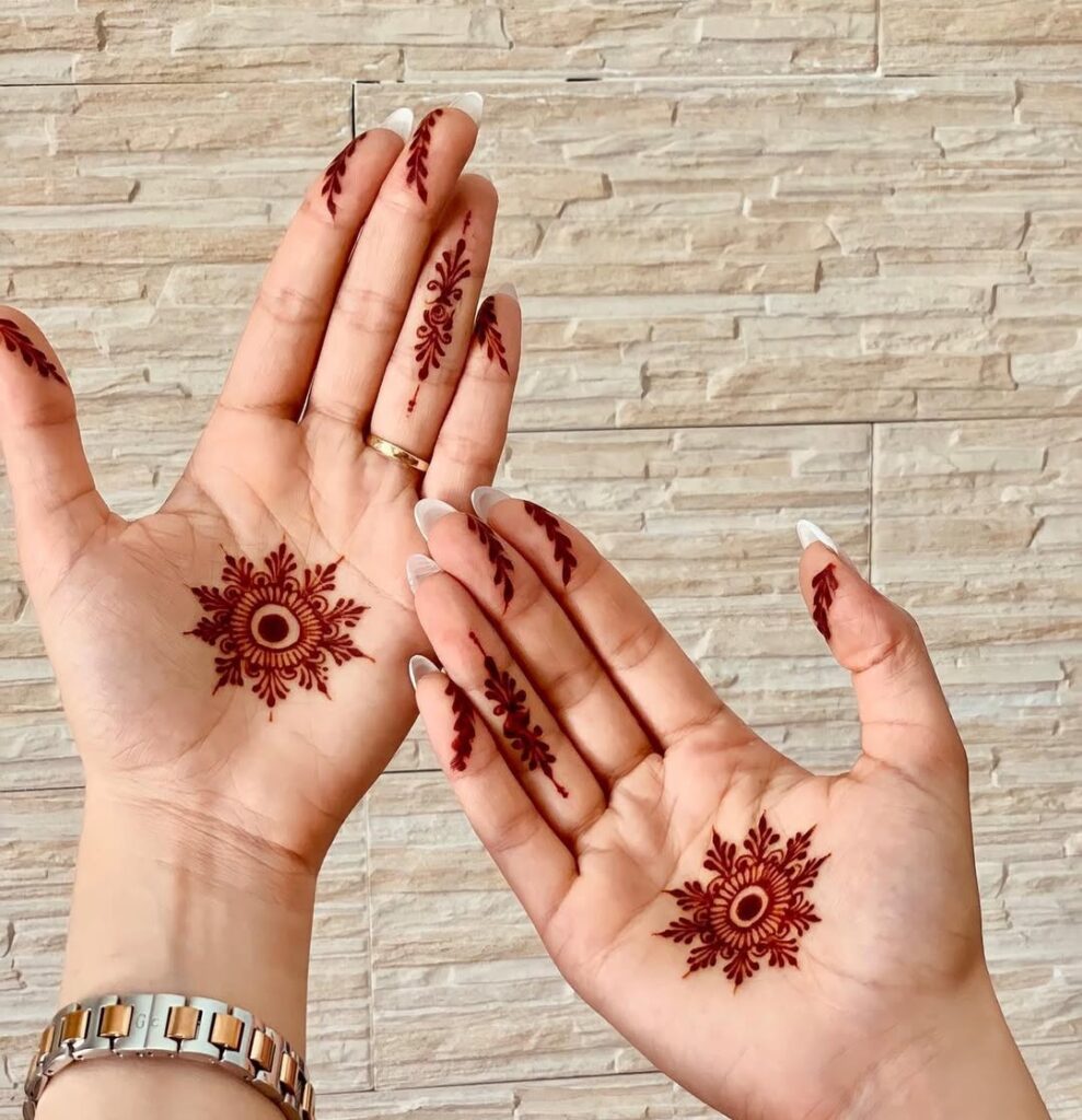 Small Henna Palm Tattoo