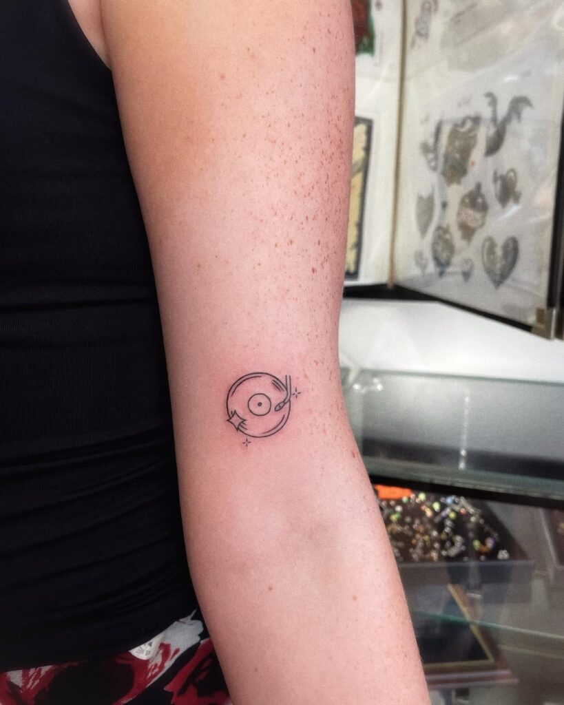 Small Vinyl Record Tattoo