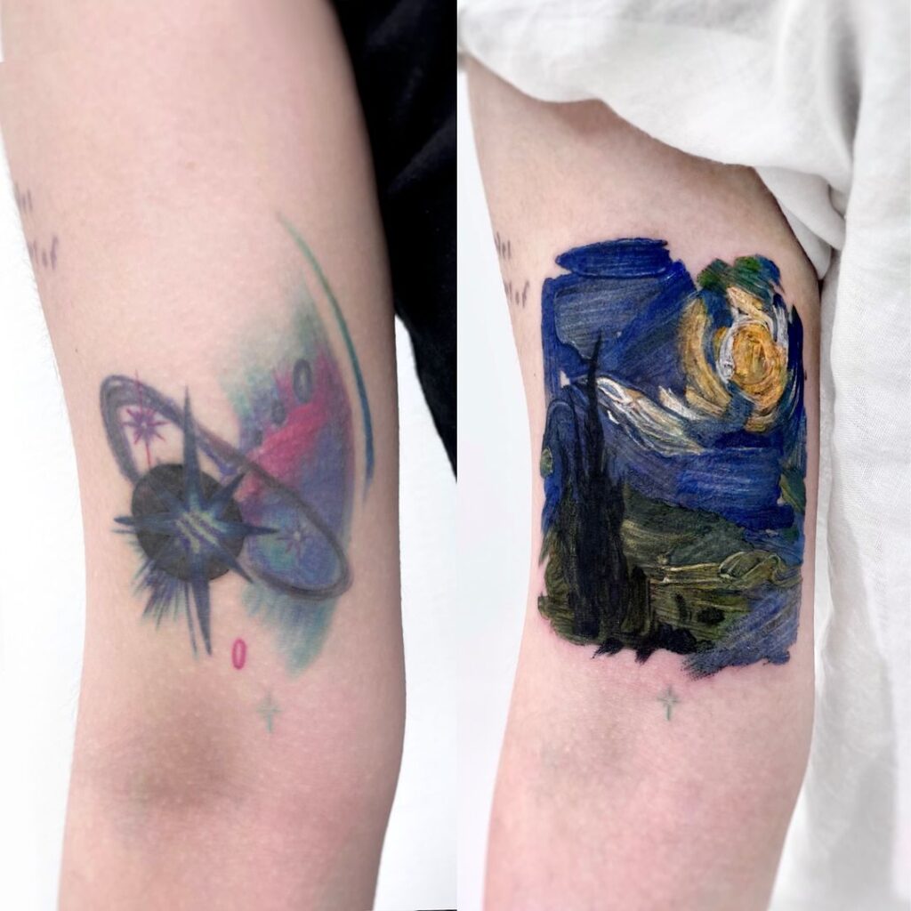 Starry Night Cover-Up Tattoo