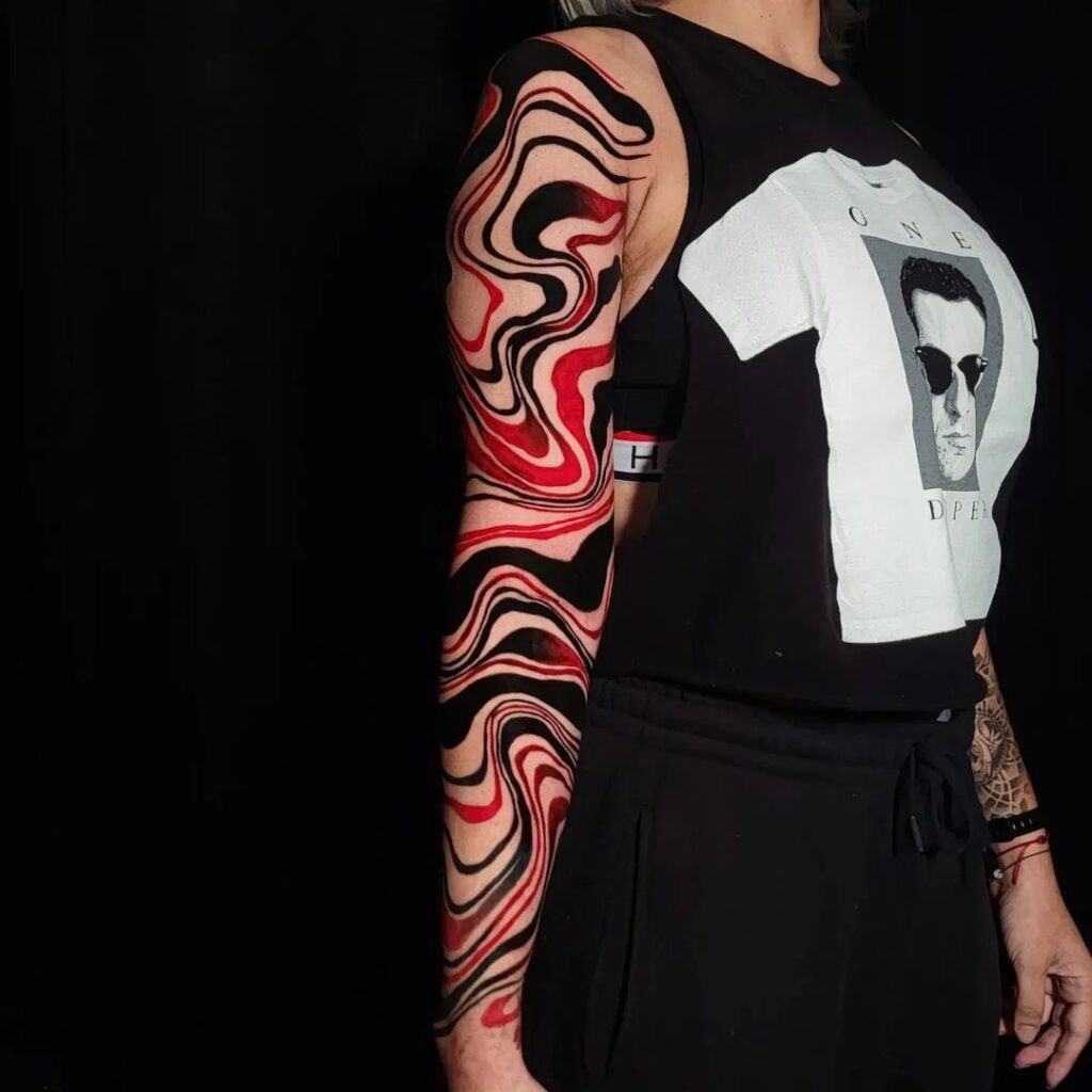 Suminagashi Sleeve Tattoo