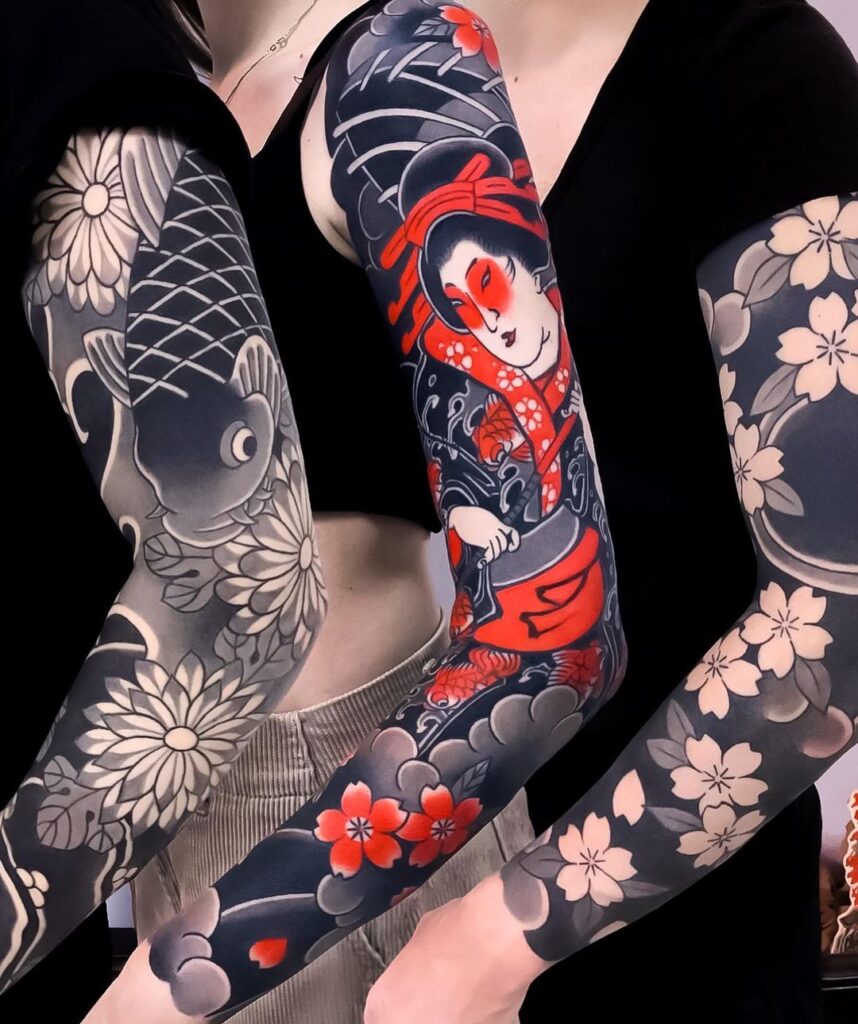 Traditional Japanese Sleeve Tattoo