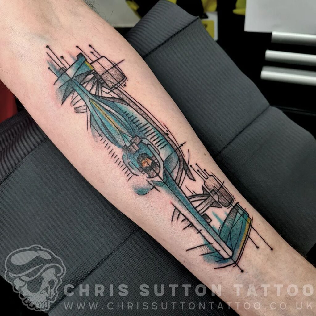 Unusual F1 Car Tattoo