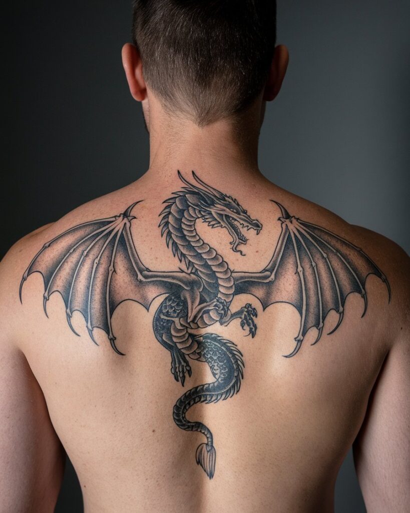 Tatuaggio del drago sulla schiena