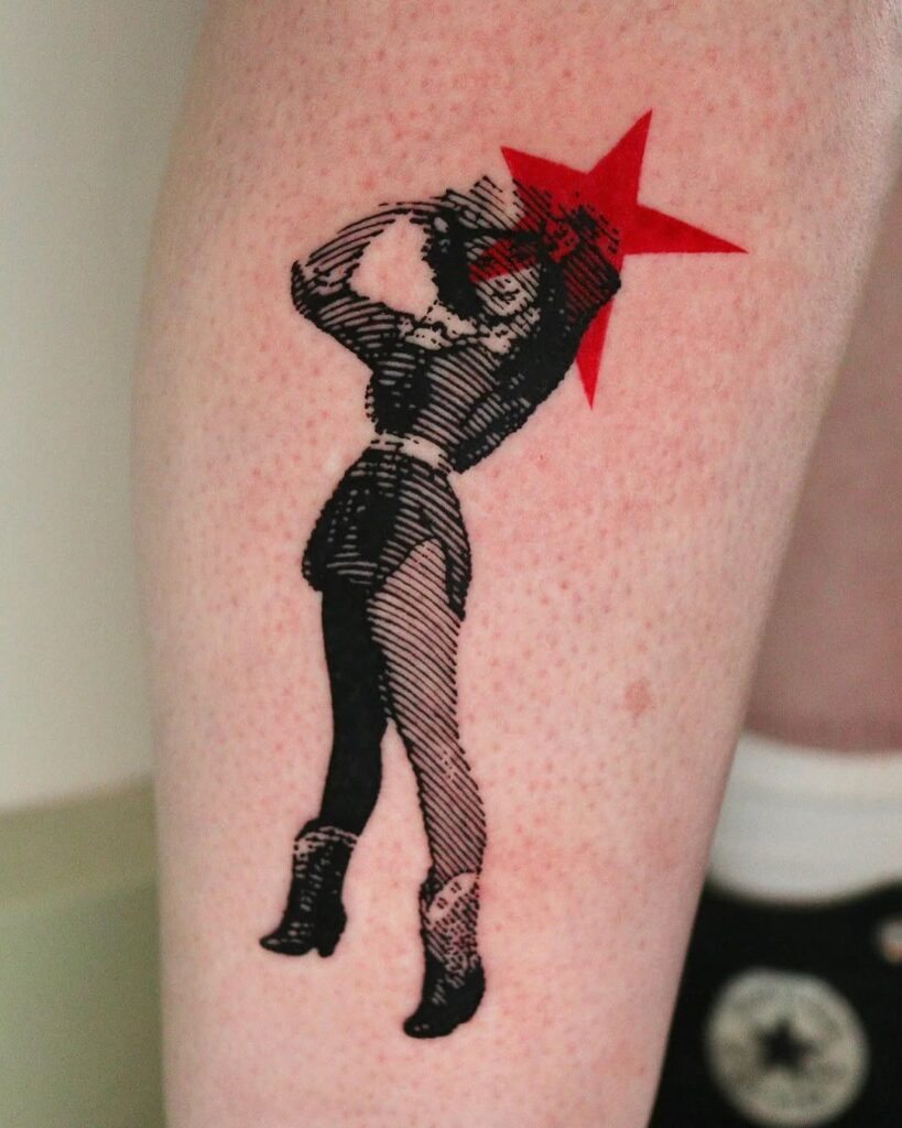 Tatuaggio vintage di una cowgirl