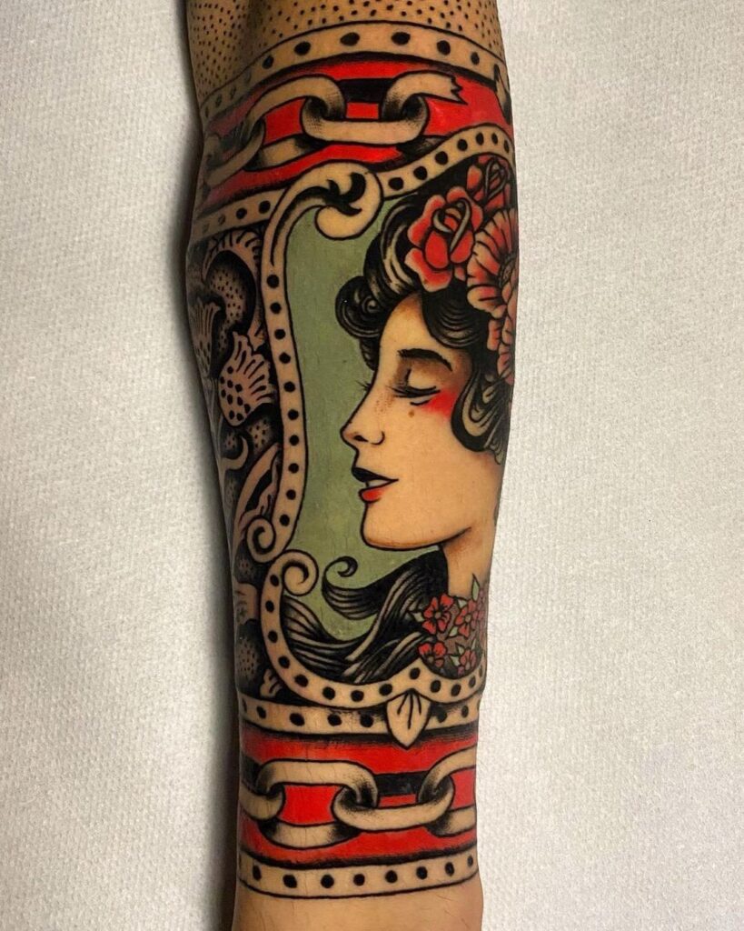 Vintage Half-Sleeve Tattoo