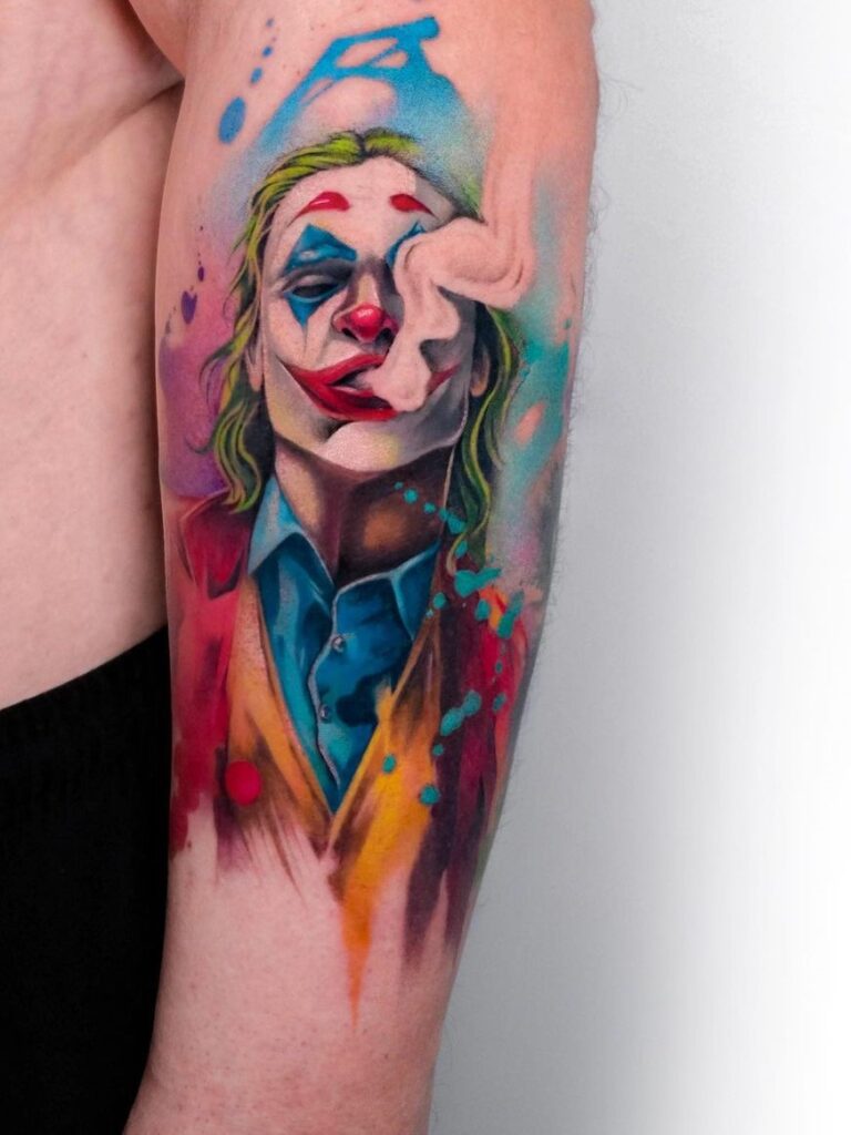 Tatuaggio Joker acquerellato