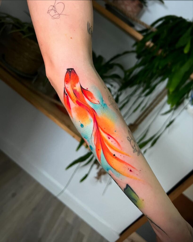 Watercolor Koi Fish Tattoo