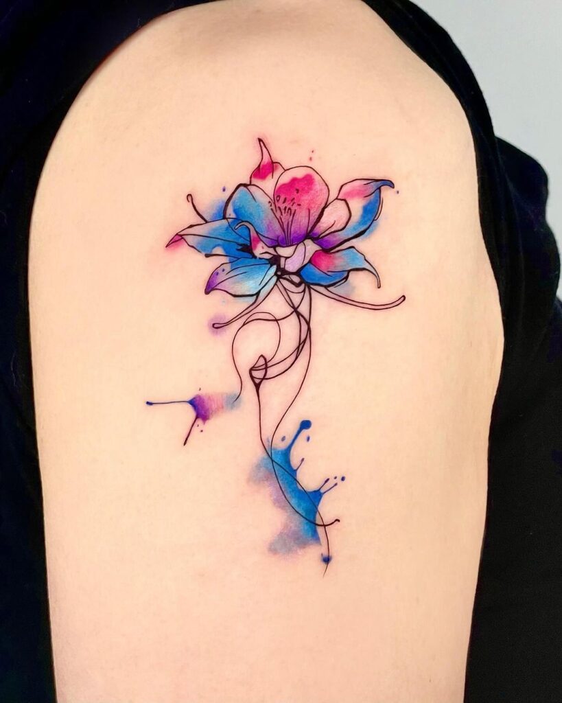 Watercolor Lily Tattoo