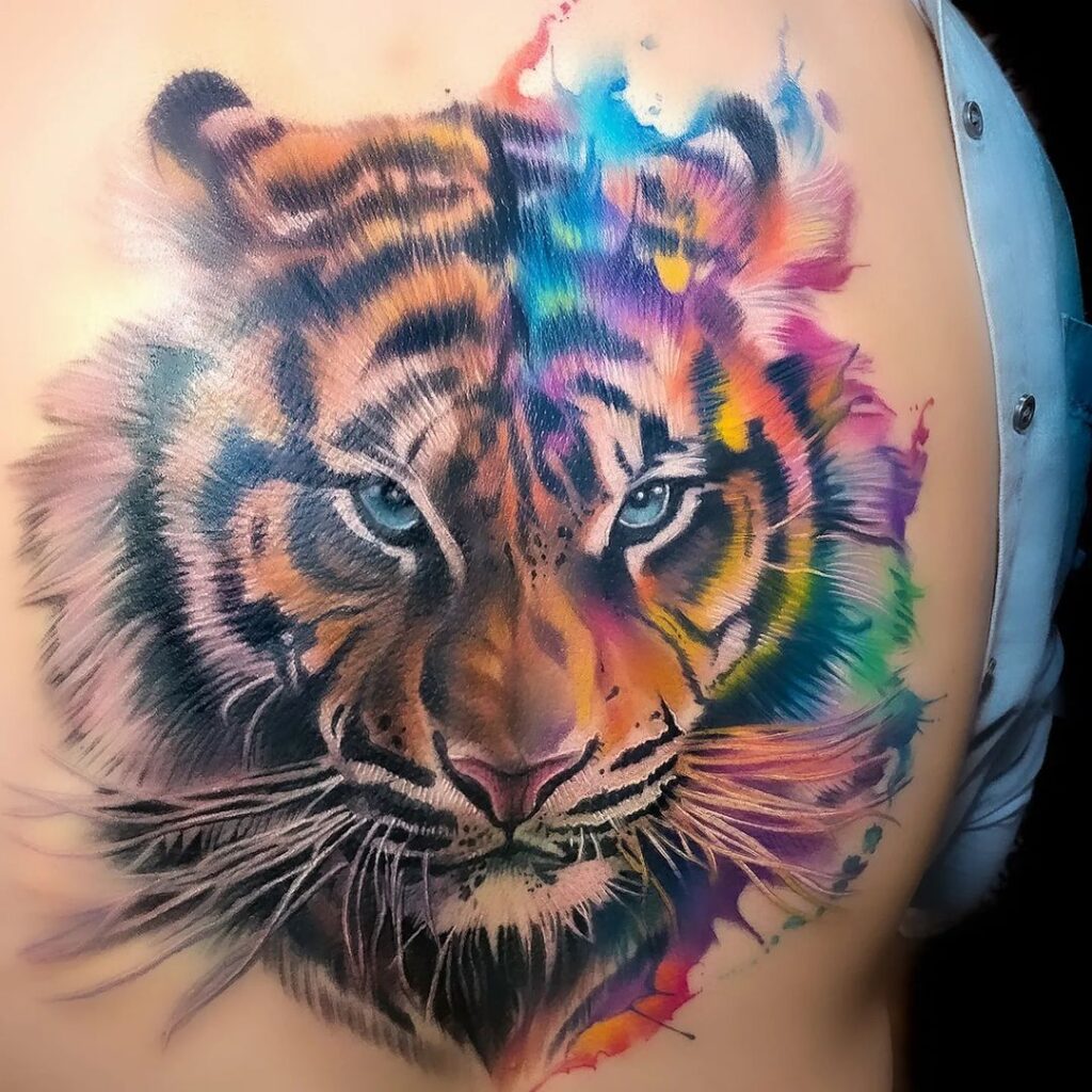 Watercolor Tiger Tattoo