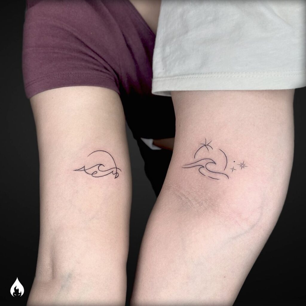 Tatuaje de pareja Wave