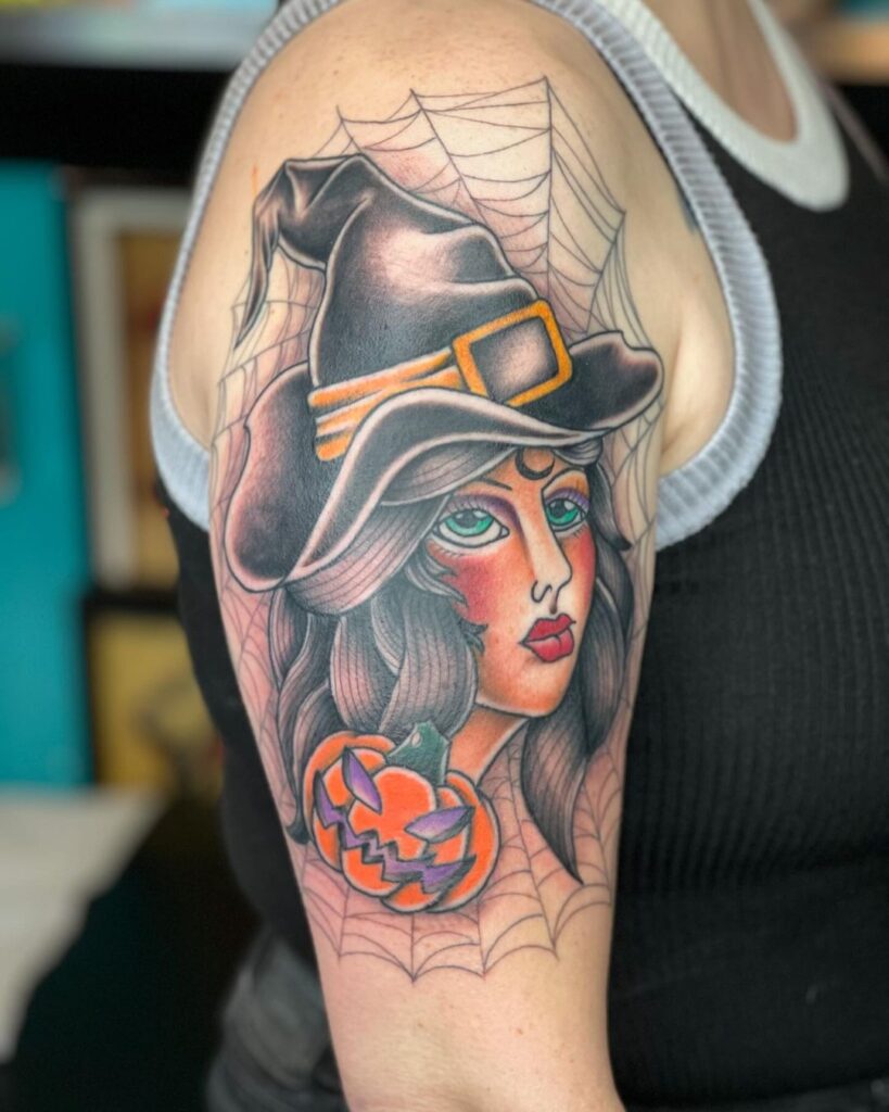 Witch Portrait Tattoo