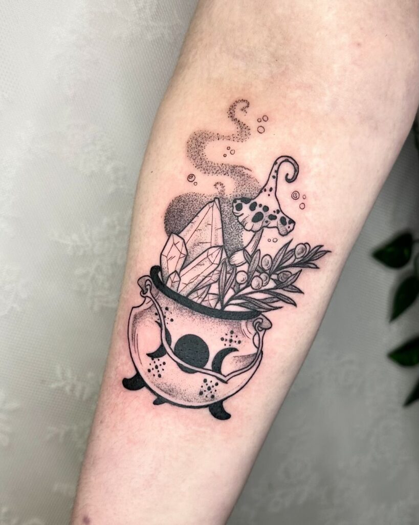 Witchy Cauldron Tattoo