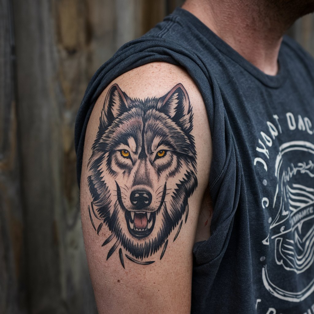 Wolf Shoulder Tattoo