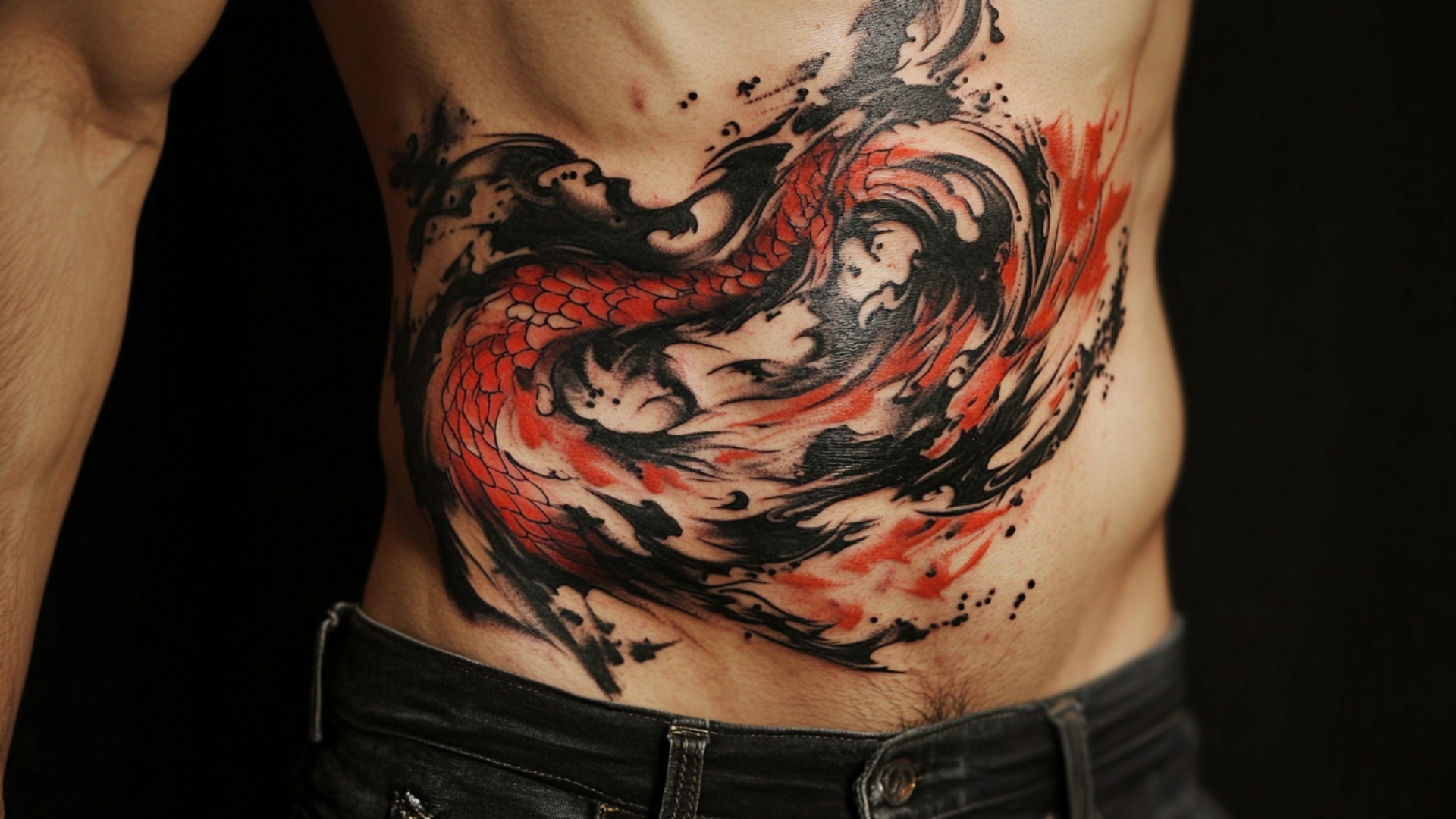 stomach tattoos for guys