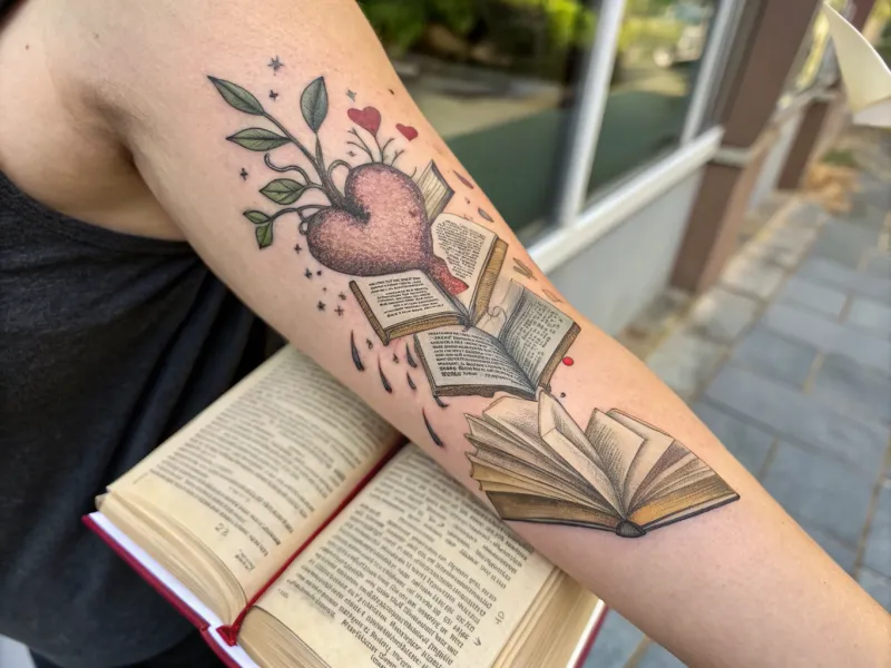 Book-Lover's Heart Tattoo