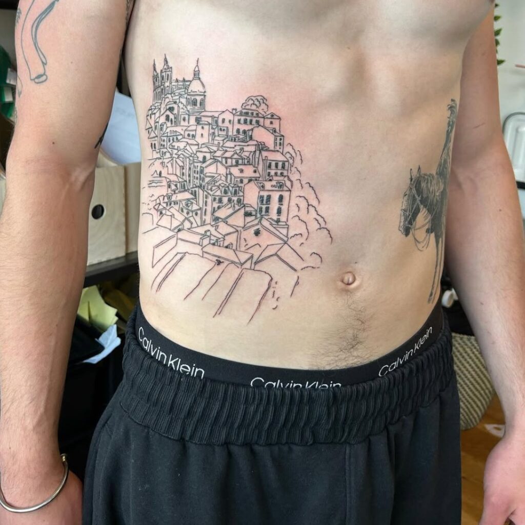 Paisaje urbano Tatuaje de estómago