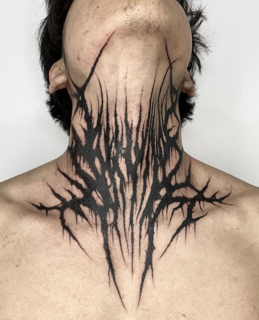 Cyber Sigilism Neck Tattoo