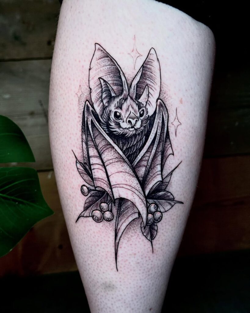 Tatuaje de un murciélago oscuro