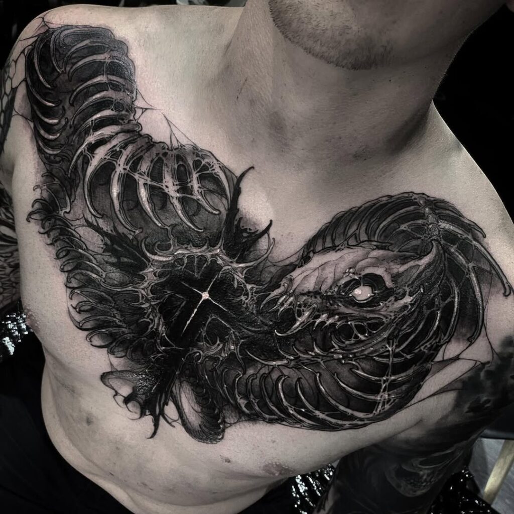 Dark Fantasy Freehand Tattoo