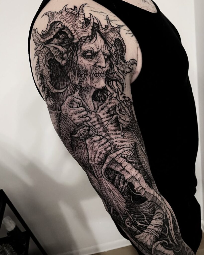 Dark Full-Sleeve Tattoo