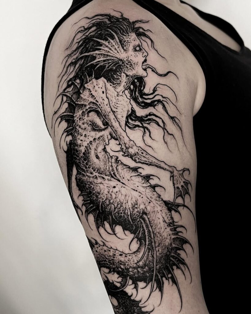 Tatuaje de sirena oscura