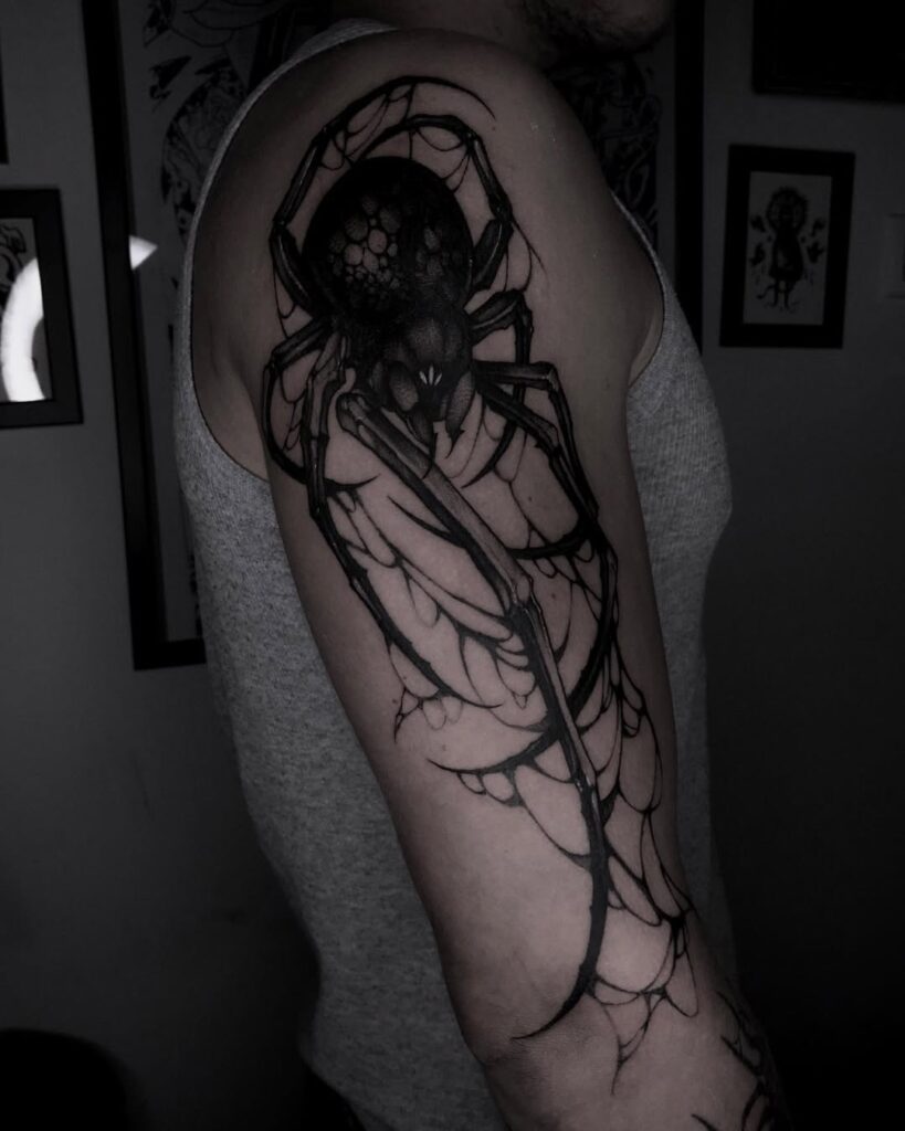 Tatuaje de araña oscura