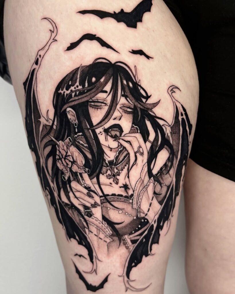 Tatuagem de um vampiro negro