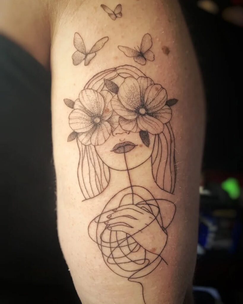 Tatuaggio dell'ansia floreale