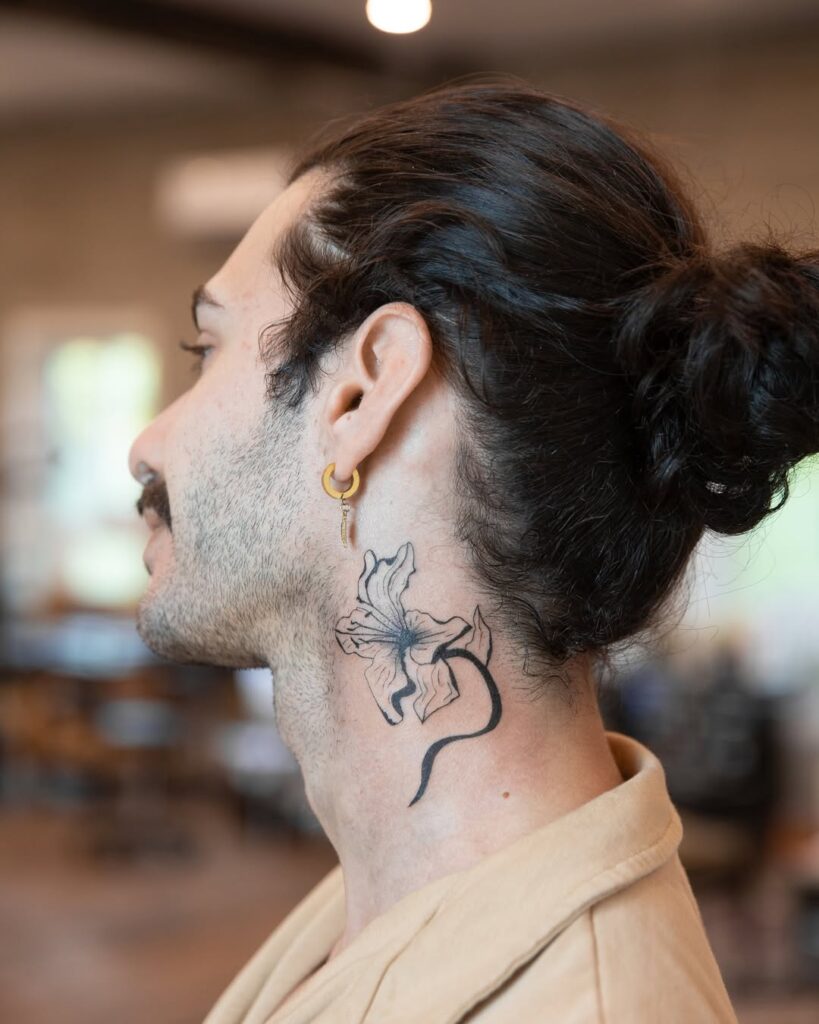 Flower Neck Tattoo