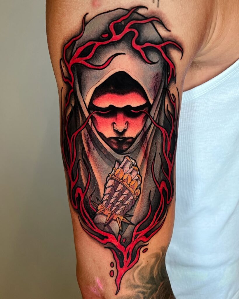 Tatuaje de fantasía oscura de El Señor de los Anillos