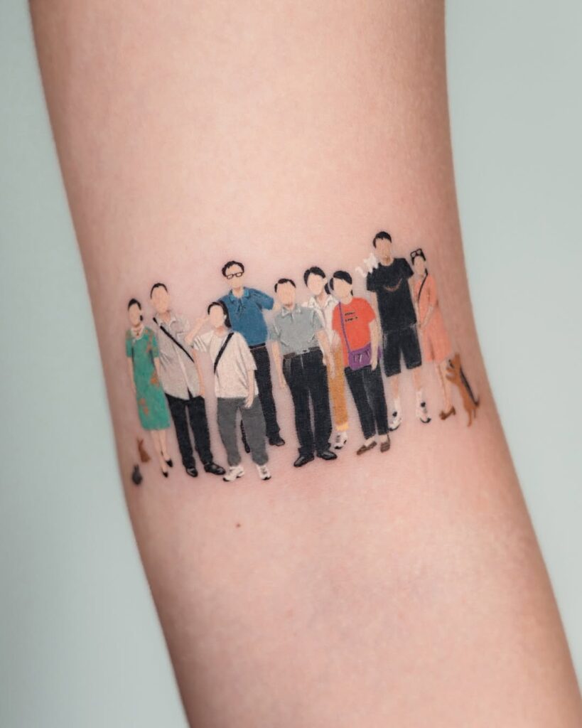 Tatuagem de família em micro-realismo