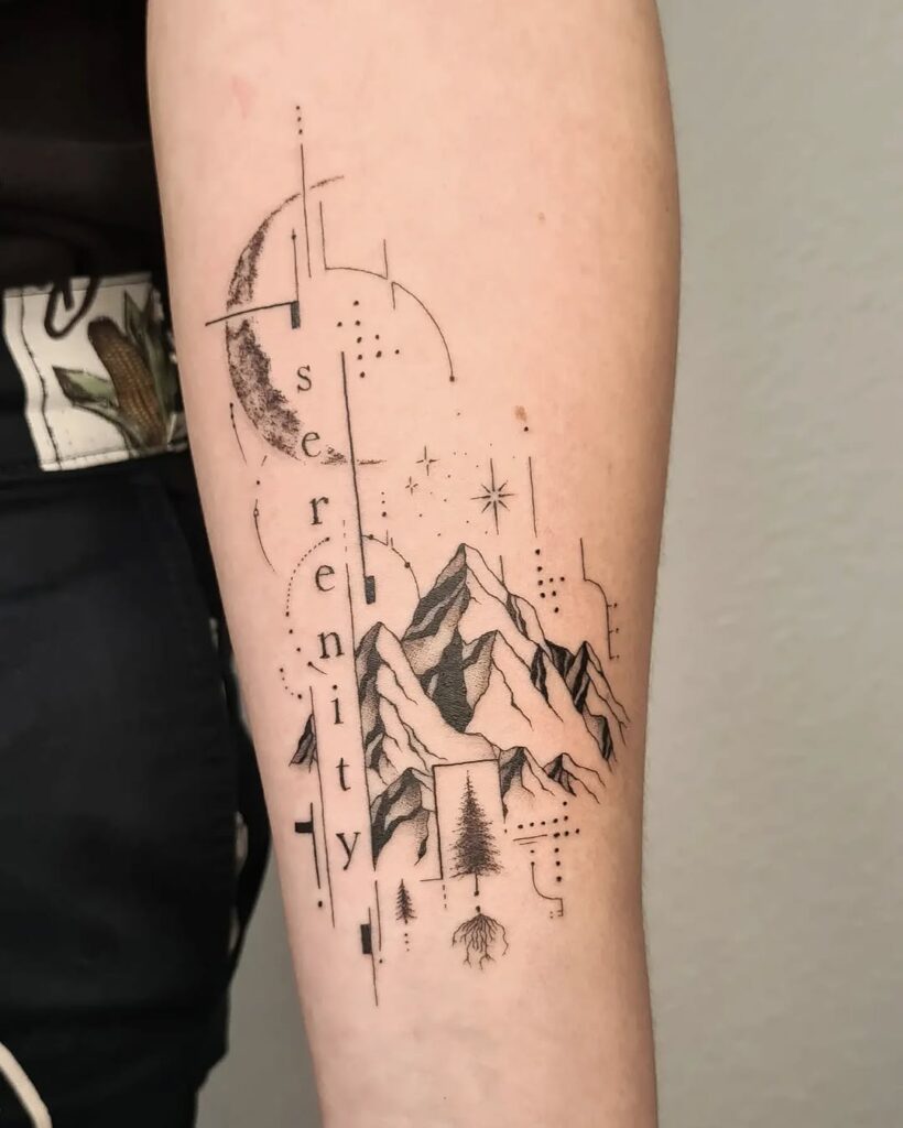 Tatuaggio di concetto di montagna