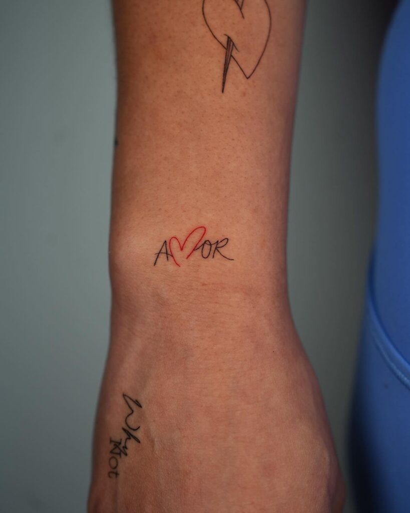 Small Word Amor Tattoo