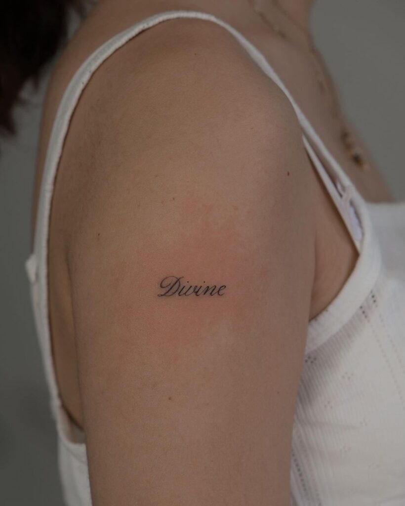 Small Word Divine Tattoo