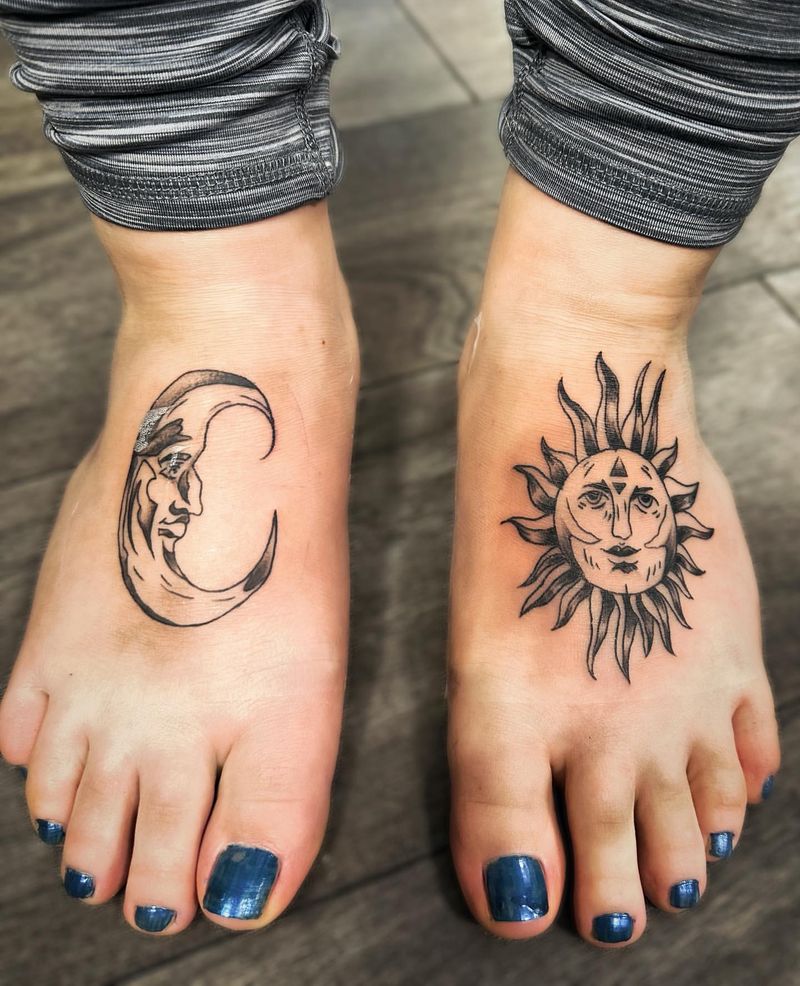 Tatuaje del sol y la luna