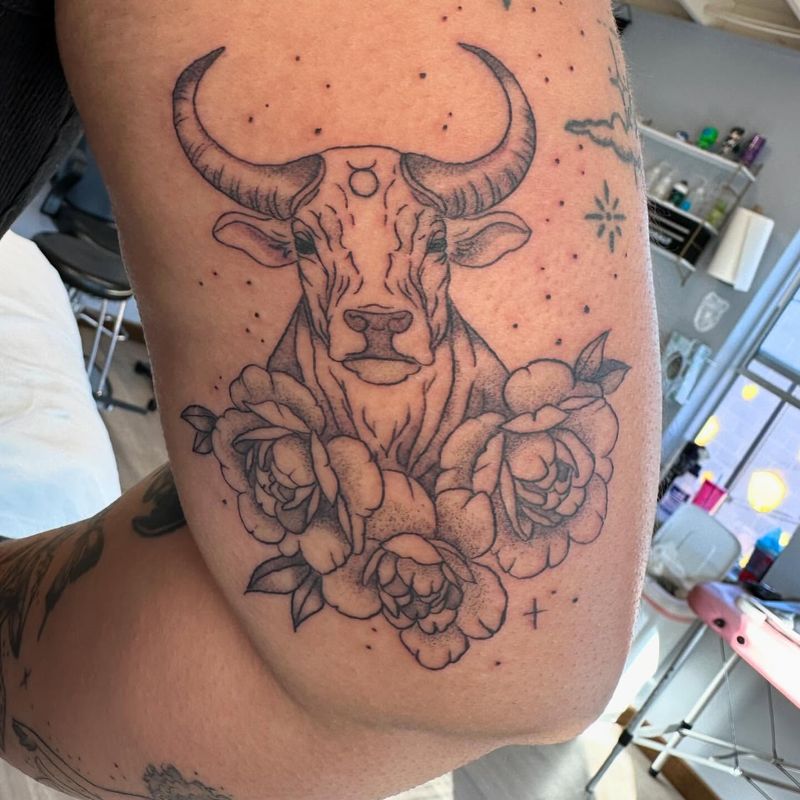 Tatuaje de un toro de Tauro