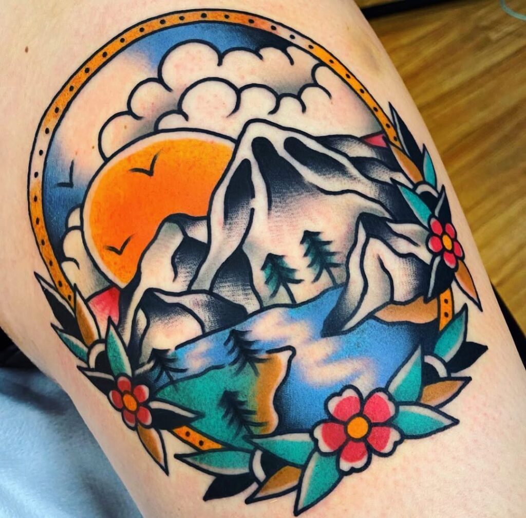 Tatuaggio tradizionale di montagna